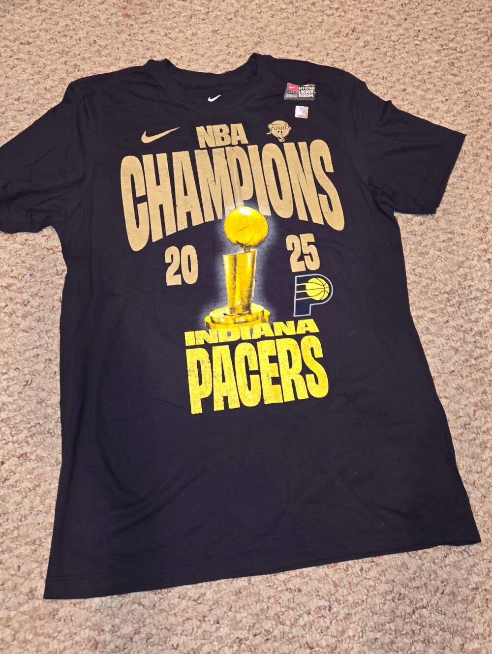 NWT NBA Indiana Pacers Champions 2025 Fan Apparel Men's Size Medium Black